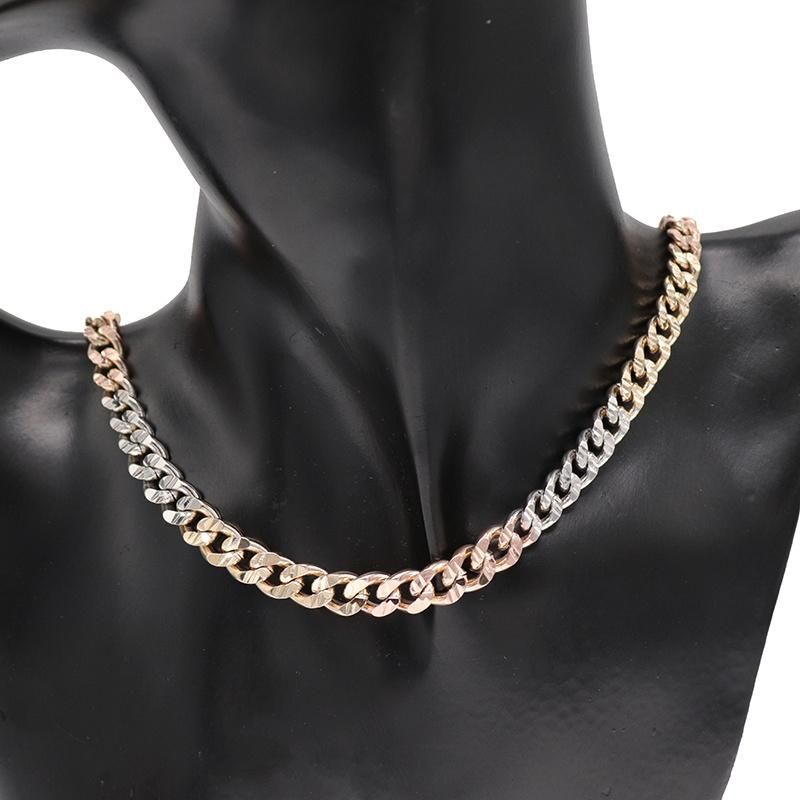 Wholesale High Quality Tricolor Gold Plated Fashion Jewelry Necklace