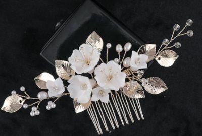 Bridal Luxury Ceramic Flower Hair Vines Hair Comb Headpiece