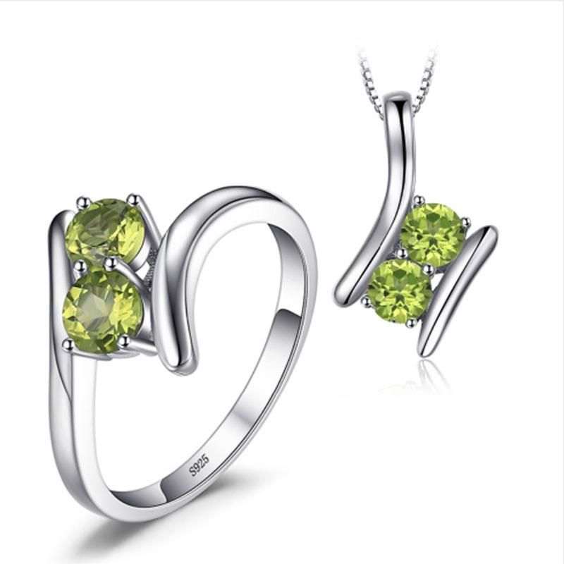 925 Sterling Silver Pendant for Fashion Women Fine Jewelry with Natural Gemstone Peridot