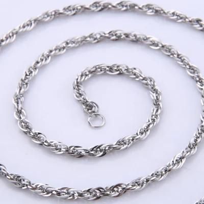 Promotion Fashion Jewelry Stainless Steel Triplicate Square Cable Chain Anklet Bracelet Necklace for Handcraft