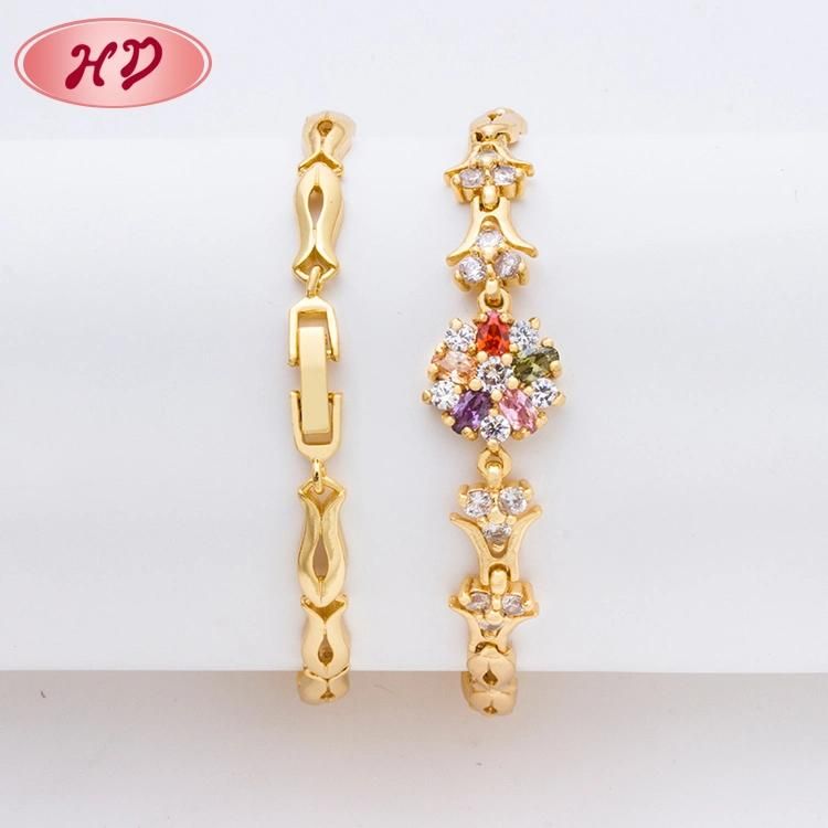 Popular Fashion Style Gold Plated Zircon Stone Women Bracelet