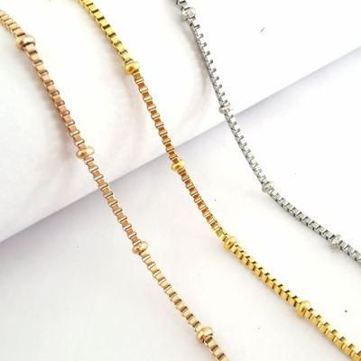 Fashion Accessories Stainless Steel Box Chain with Bead