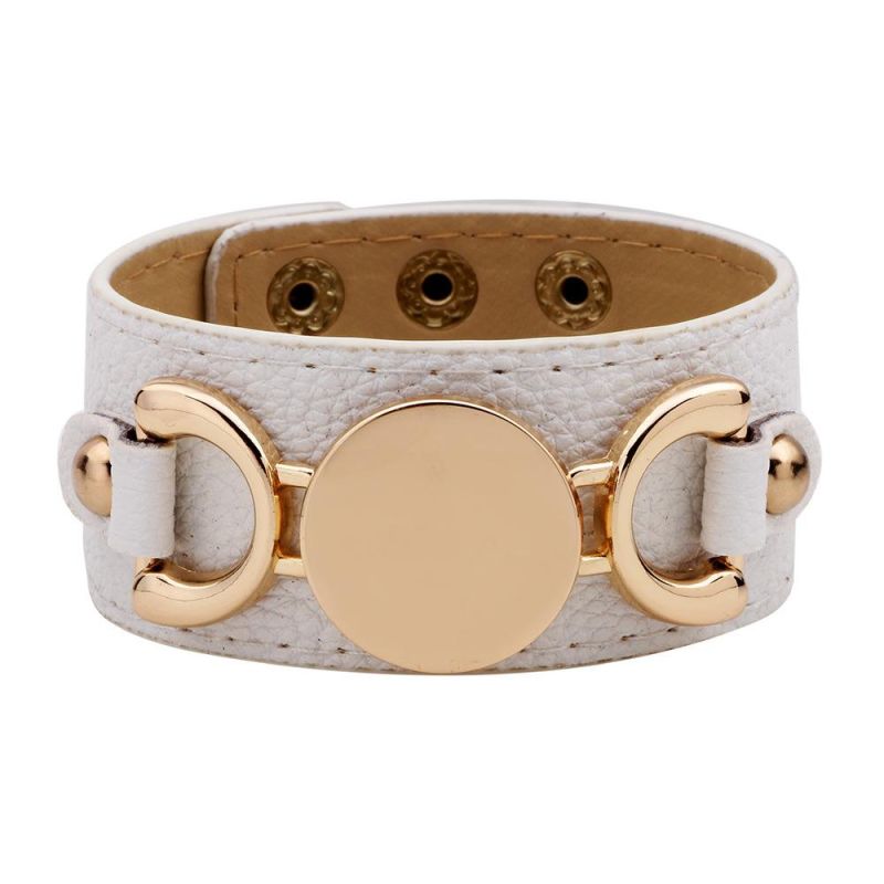 Fashion European and American Lady Bracelet with Wide Leather