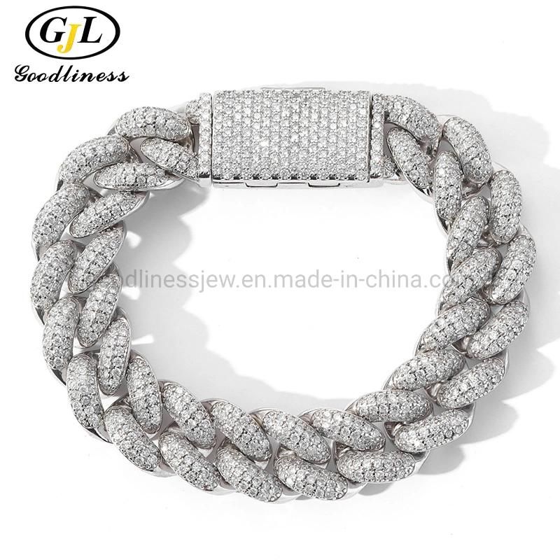 Hip Hop Diamond Iced out Cuban Link Bracelets Jewelry