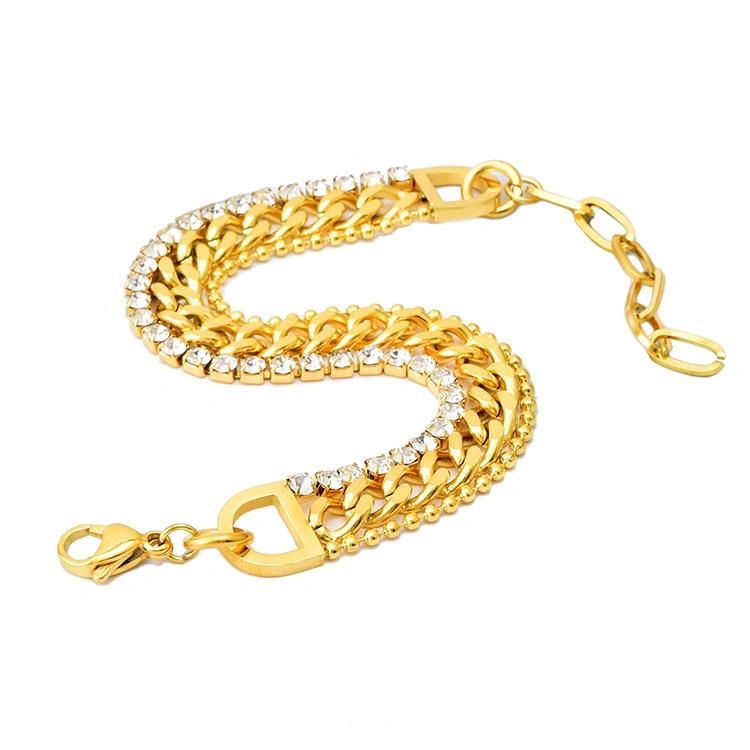 Manufacturer Custom Luxury Bracelet High Quality Non Tarnish Fashion Bracelet 316L Stainless Steel Gold Jewelry