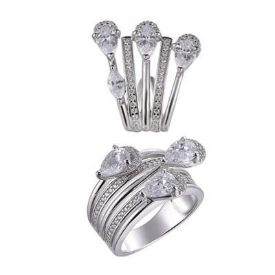 2022 Fashion Silver or Brass Colored Clip Earring Ring Jewelry Set for Women