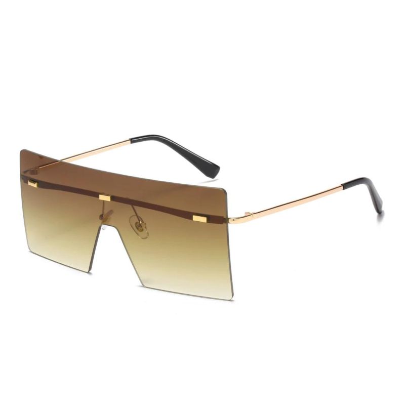 2020 No MOQ Oversized One Piece Metal Fashion Sunglasses