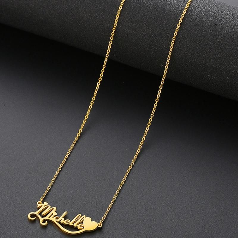 Fashion Jewelry Custom English Name Pendant Chain Necklace