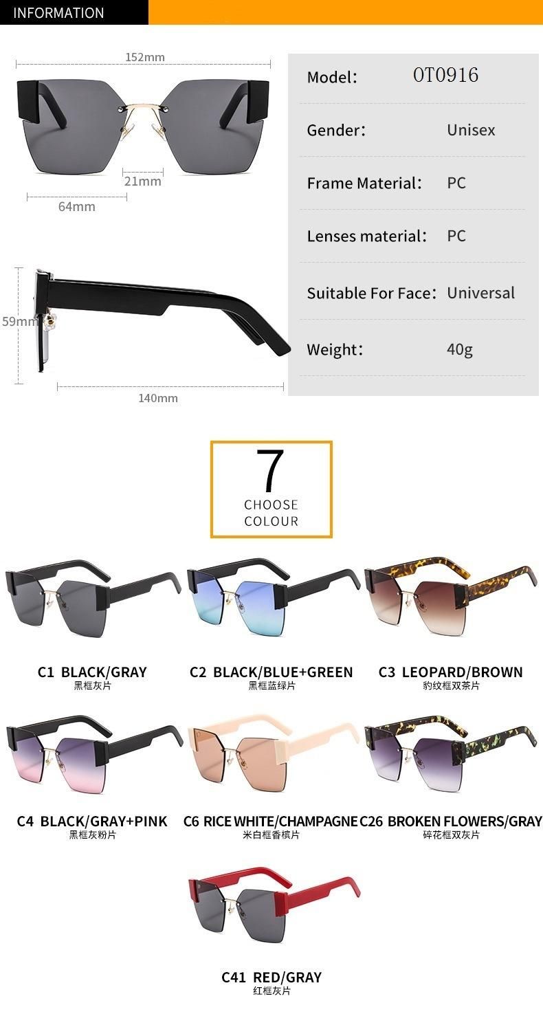 2020 New Leopard Print Frameless Luxury Sunglasses