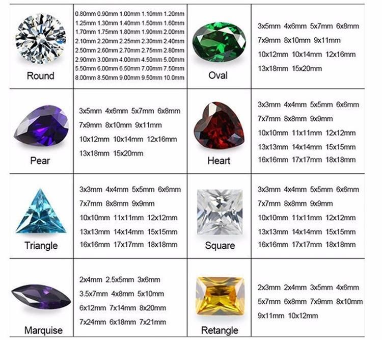 Big Size 30mm 50mm 60mm 80mm 100mm Color Cubic Zirconia