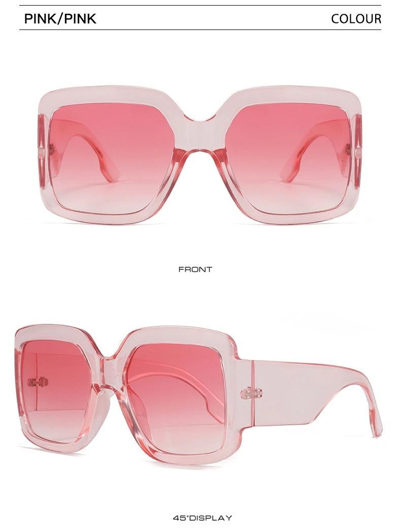 Women Hot Selling Cheap Wholesale Sun Glasses Colorful Square Large Shades Frame Trendy Fashion Sunglasses