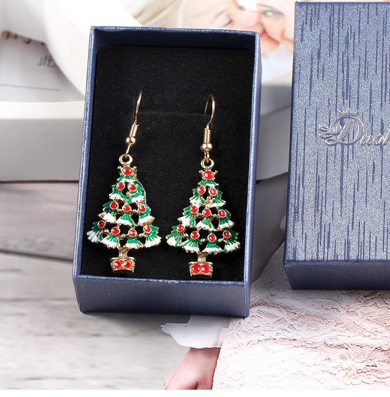 Fashion Jewelry for Christmas Holiday Tree Shape with Enamel Stud Earrings