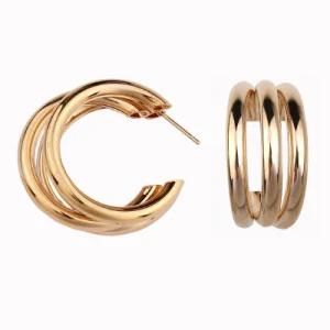 Gold Plated 925 Sterling Silver Twisted Rope Round Hoop Earrings in Rose Gold, White Gold and Yellow Gold
