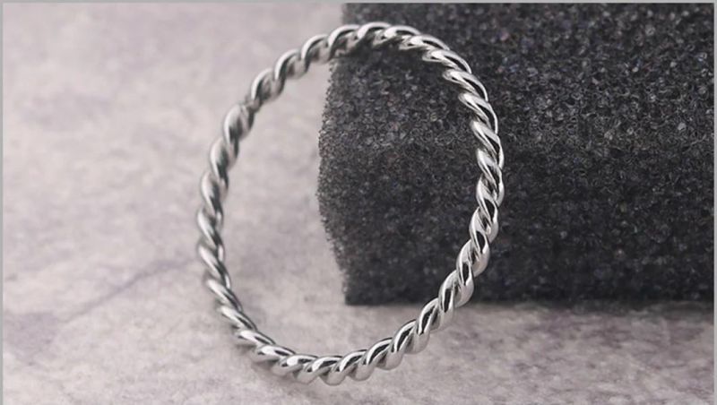 Fashion Jewelry Titanium Steel Small Twist Couple Ring Stainless Steel Personality Ring Jewelry SSR3084