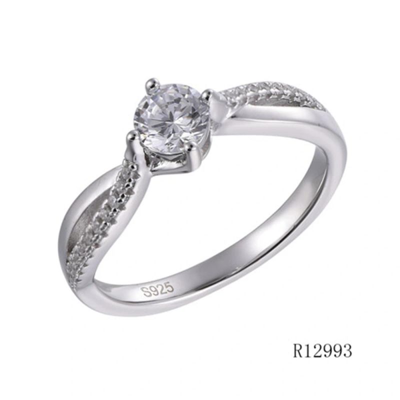 925 Sterling Silver Daily Engament CZ Ring for Women