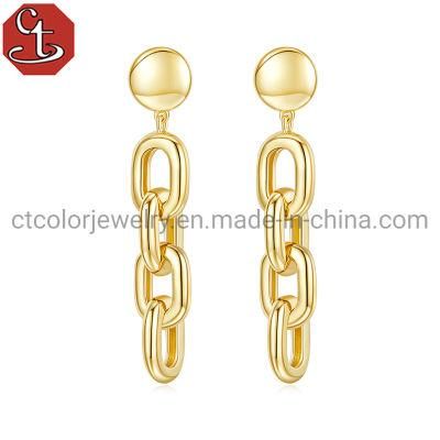 Wholesale Customized Design High Quality 925 Silver or Brass 18K Gold Plated Fashion Minimalist Women and Lady Jewellery Gift Design Earrings