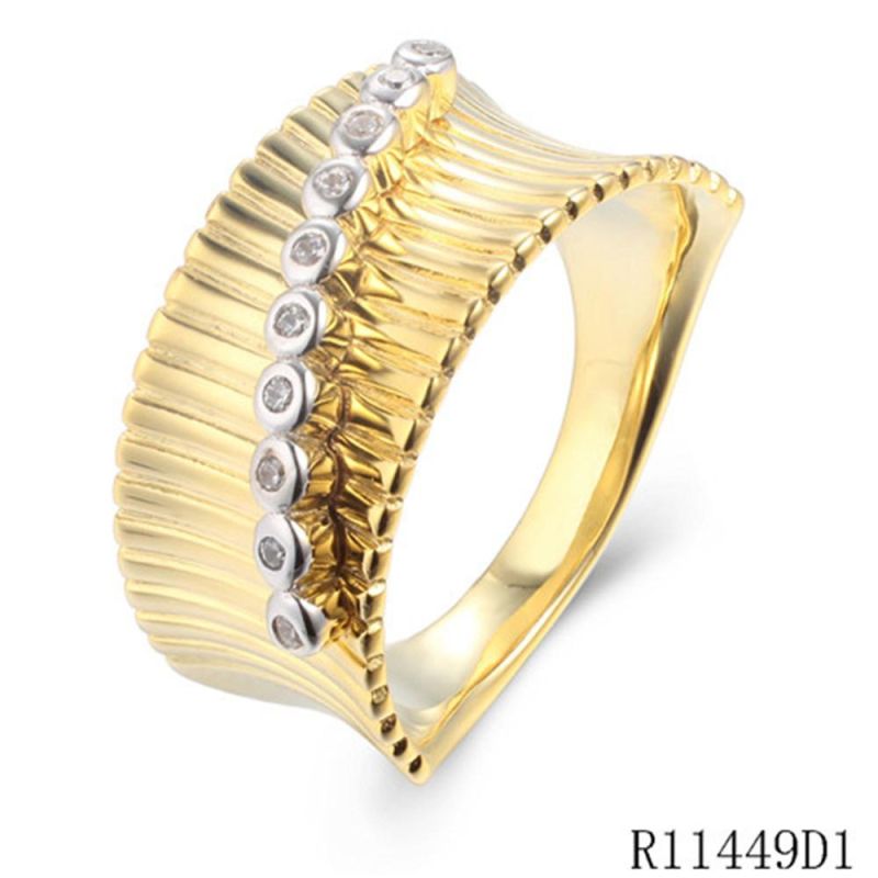 New Design 925 Sterling Silver with CZ Bezel Setting Ring