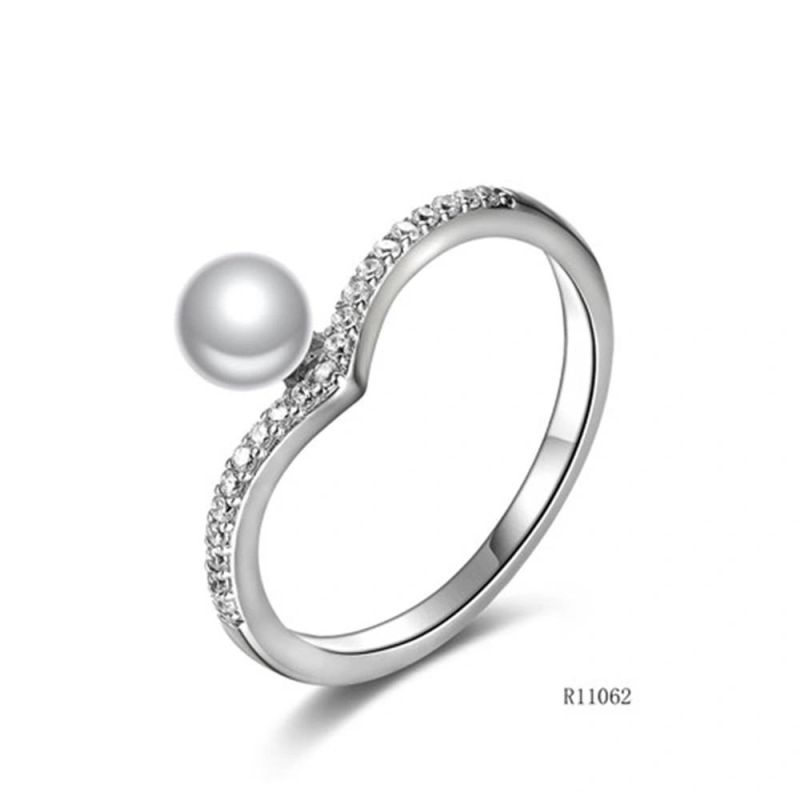Minimalism Fashion 925 Sterling Silver with Pearl Ring