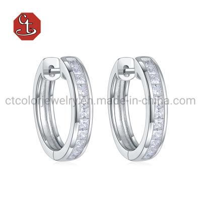 2021 New Fashion jewelrry 925 silver shining earring with white CZ earrings