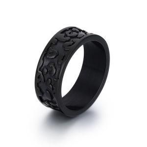 Animal Skin Texture Design Stainless Steel Band Ring