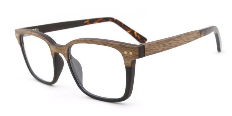 Classic Retro Wholesale Two Layers Optical Frames Wooden Eyewear