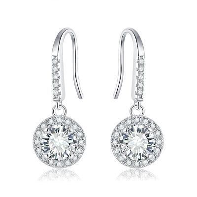 925 Sterling Silver 0.5carat 5mm 6.5mm D Color Vvs Clarity Loose Moissanite Gemstone Silver Earrings