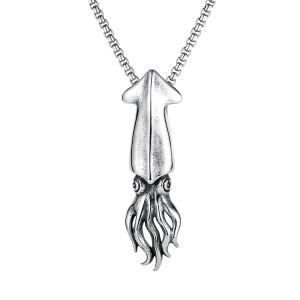 Stainless Steel Squid Pendant Necklace