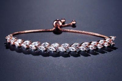 CZ Cubic Zirconia Crystal Wedding Bridal Jewelry Bracelet for Women Lady Girls. Fashion Bangle Bracelet