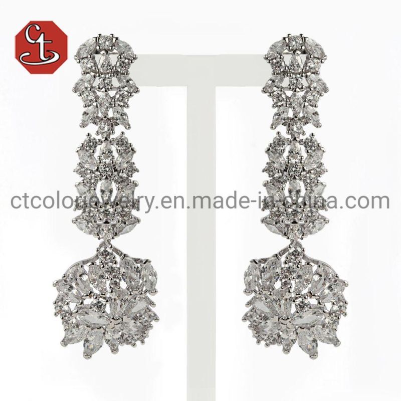 Shiny Cubic Zircon Silver Ring Luxury 925 Sterling Silver Ring Jewelry Sets