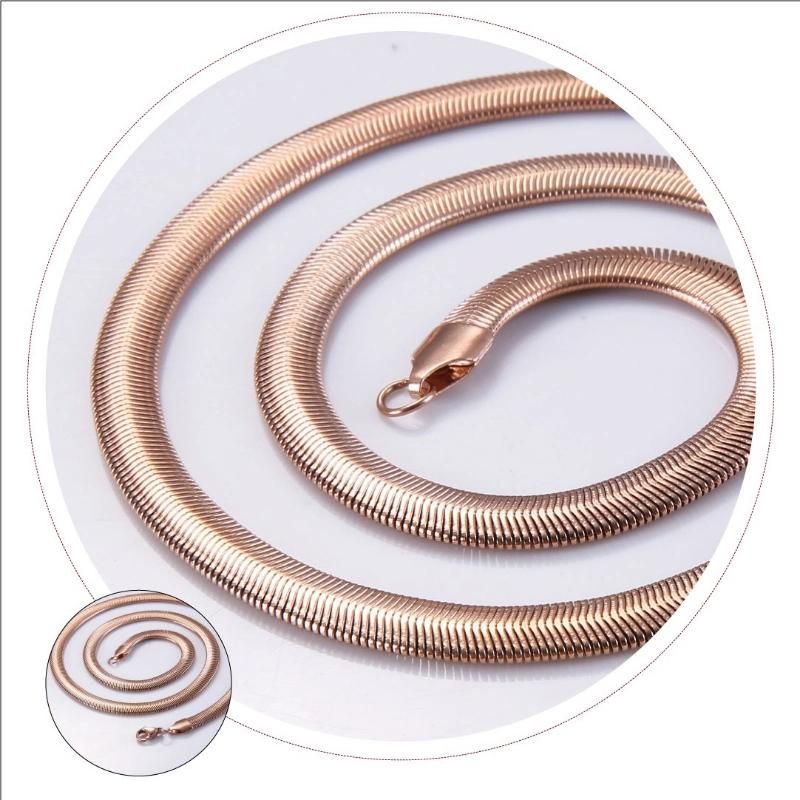 Fashion Accessories 18K Gold Plated Jewelry Necklace Soft Flat Snake Chain for Jewelry Design