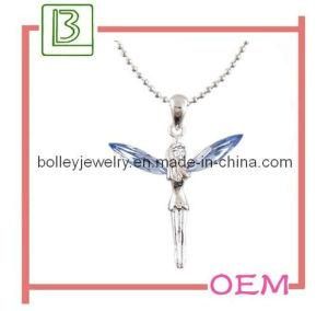 Metal Angel Shaped Bead Necklace With Acrylic