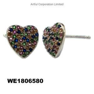 New Type Multi-Color Silver Earring