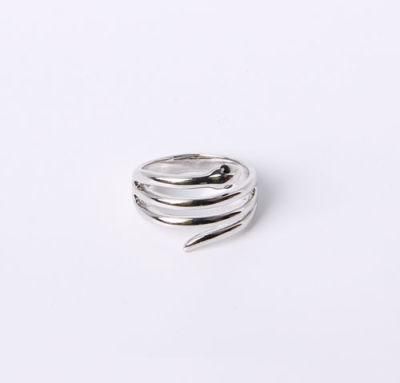 Snake Design Jewelry Ring Good Quality Rhodium Plated