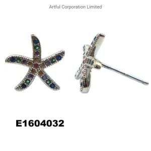 High Quality Muti-Color Silver Earring