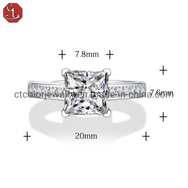 Princess square diamond series 1CT moissanite ring Fashion Jewelry Wedding Ring