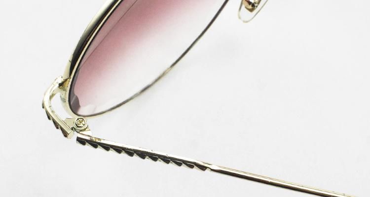 New Custom Logo Stock Metal Round Frame Women Sunglasses