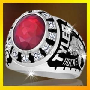 Silver Plated with Red Stone Silver Custom Champions Rings
