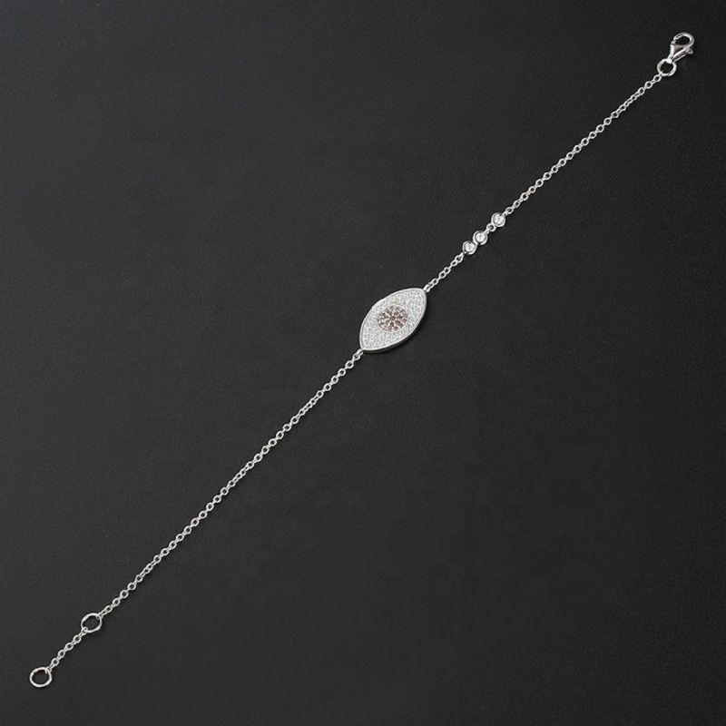 18K Gold Plated Neo-Gothic 925 Sterling Silver Zircon Women Custom Eye Bracelet for Gift