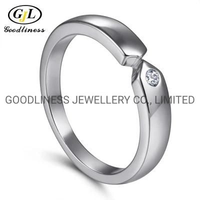 Simple 925 Sterling Silver CZ Women Gold Plated Finger Rings
