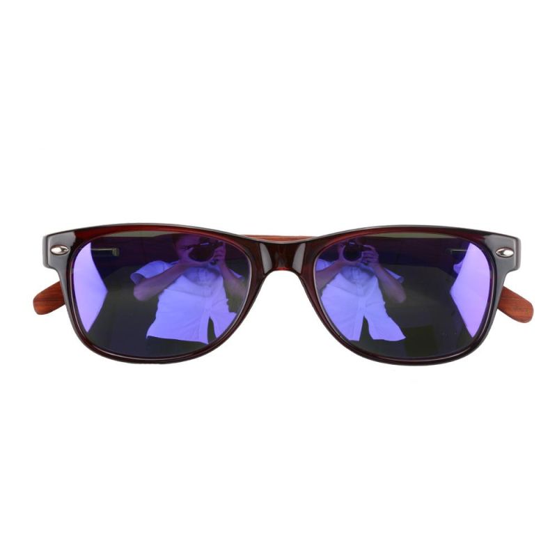 PC Frame Polarized Custom Logo Wood Temple Sun Glasses