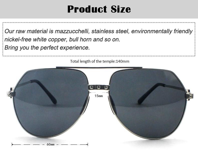 Unique Double Beam Design Stock Wholesale Polarized Men Sunglasses