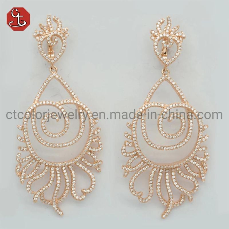Factory Price Tassel Silver or Brass Pave Cubic Zircon