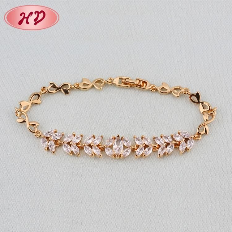 Costume Jewelry 18K Gold Color Zirconia Diamond Crystal Bracelets