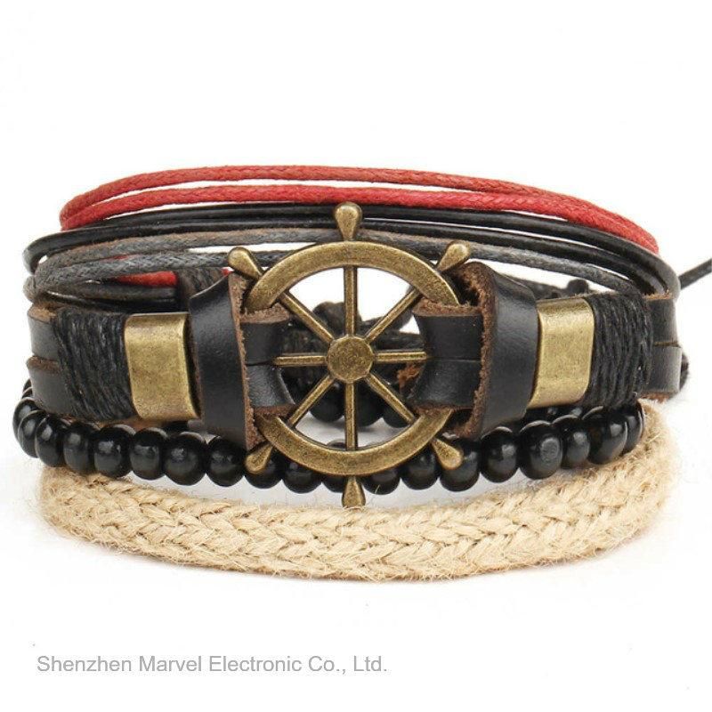 Leather Bracelets for Woman Men Multilayer Bracelet Vintage Handmade Wristband Jewelry