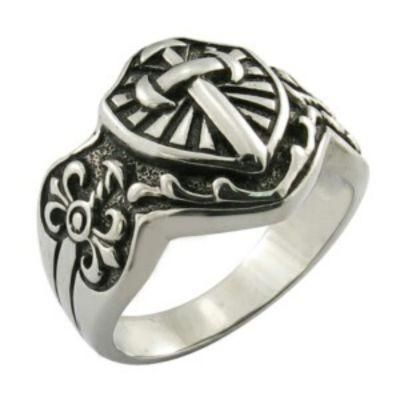 Vintage Jewelry Stainless Steel Cross Bishop Rings