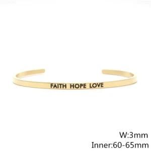 Faith Hope Love Text Cuff Bracelet Stainless Steel Bracelet 60X3mm