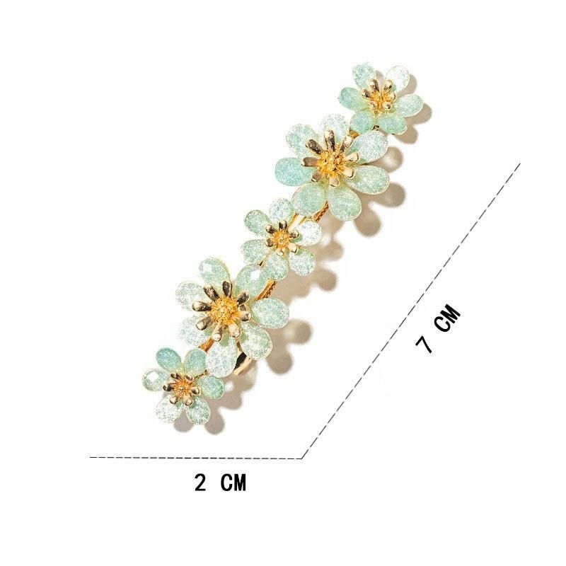 Women Golden Flower Metal Hair Clip