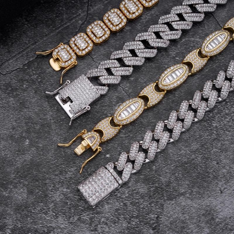 Fashion Jewelry 2022 Iced out Cuban Link Chain Bracelet Choker Necklace Jewelry