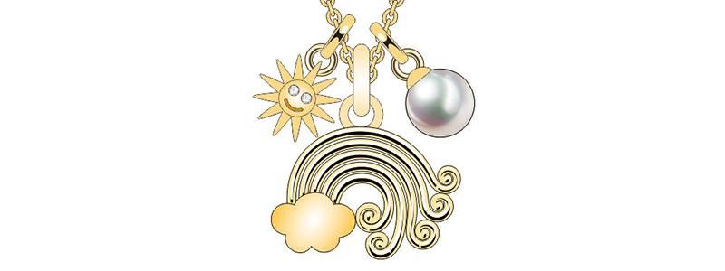 Lucky Jewelry Set Gold Cloud Rainbow Bridge
