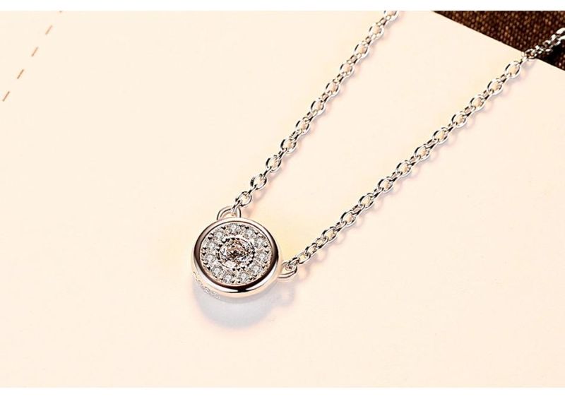 American Fashion Inlaid Zircon Full Diamond Pendant Necklace